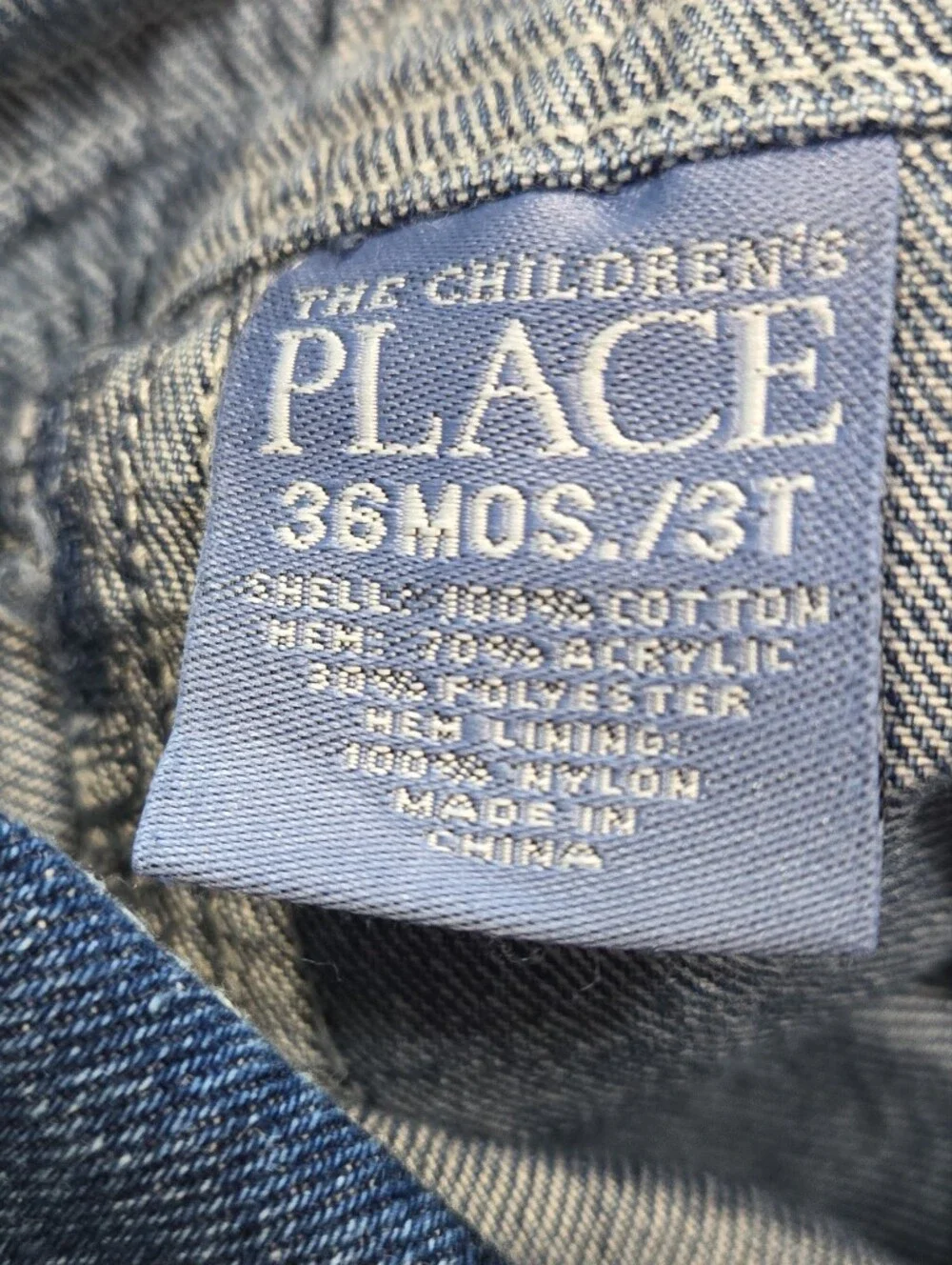 The Children's Place Denim Jumper Overall Dress Leopard Trim 3T New Safari Chic - Picture 6 of 11